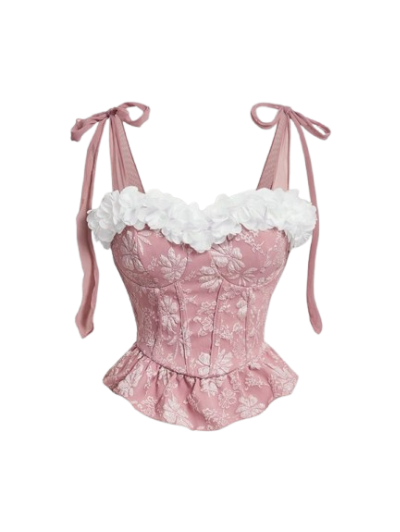 pink tie-up corset