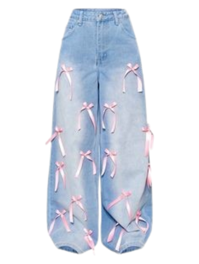 bow denim jeans